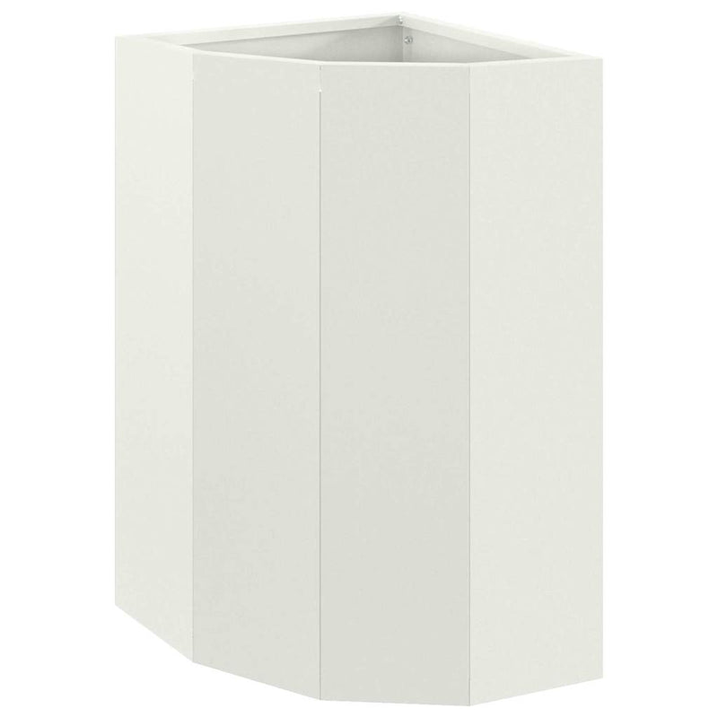 Afbeelding laden in galerijviewer, Vidaxl hoek plantbak wit 30 x 30 x 50 cm staal