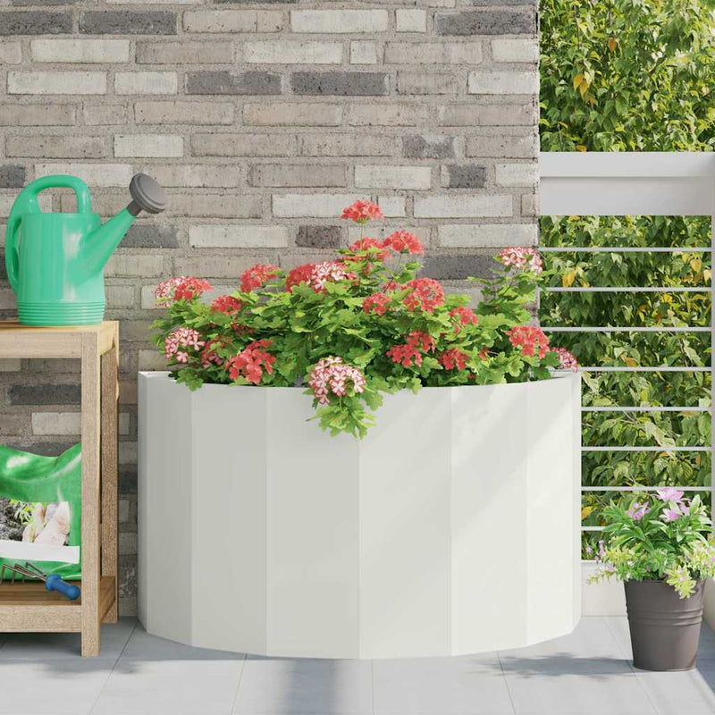 Afbeelding laden in galerijviewer, Vidaxl plantenbak wit 90 x 45 x 50 cm staal