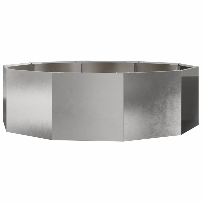 Afbeelding laden in galerijviewer, Vidaxl plantenbak zilver 120 x 120 x 35 cm roestvrij staal