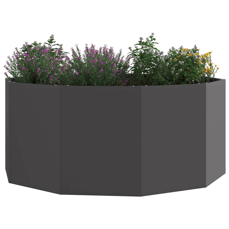 Afbeelding laden in galerijviewer, Vidaxl plantenbak zwart 120 x 120 x 50 cm staal