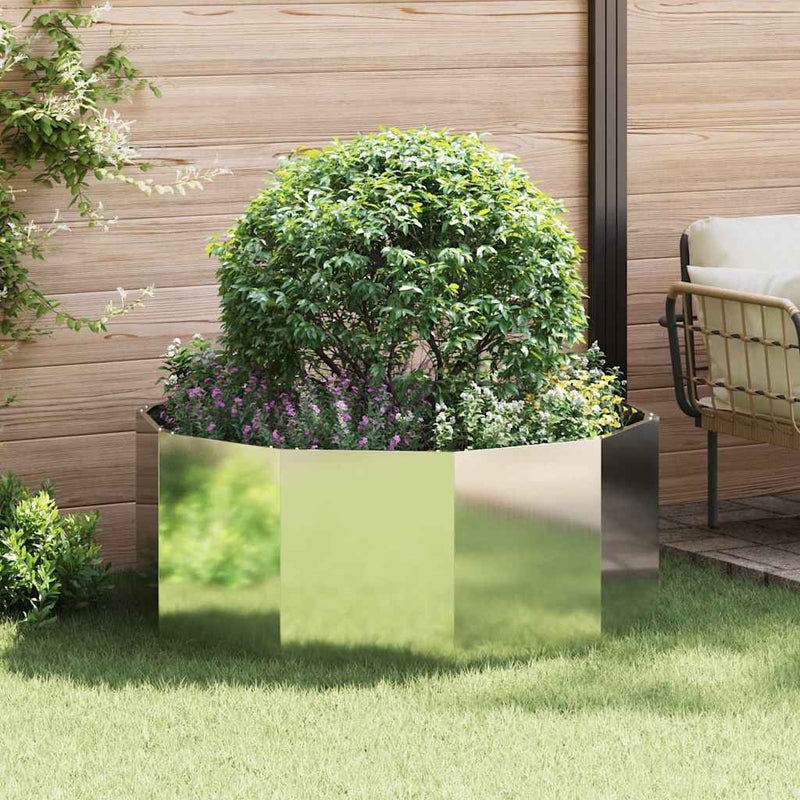 Afbeelding laden in galerijviewer, Vidaxl plantenbak zilver 120 x 120 x 50 cm gegalvaniseerd staal
