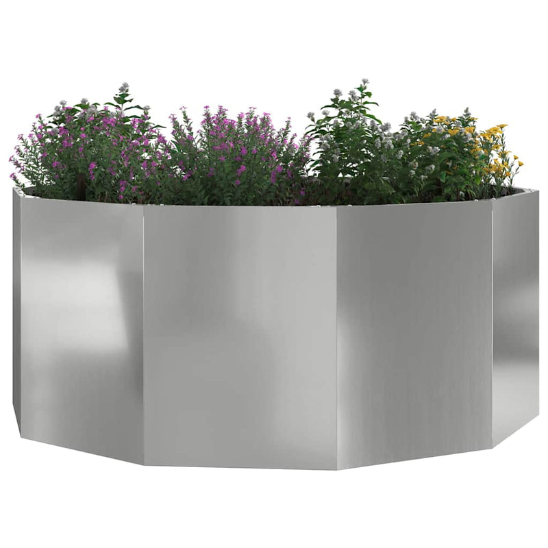 Afbeelding laden in galerijviewer, Vidaxl plantenbak zilver 120 x 120 x 50 cm gegalvaniseerd staal