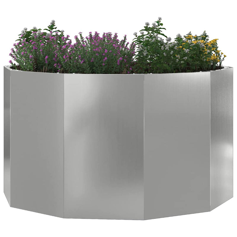 Afbeelding laden in galerijviewer, Vidaxl plantenbak zilver 90 x 90 x 50 cm gegalvaniseerd staal