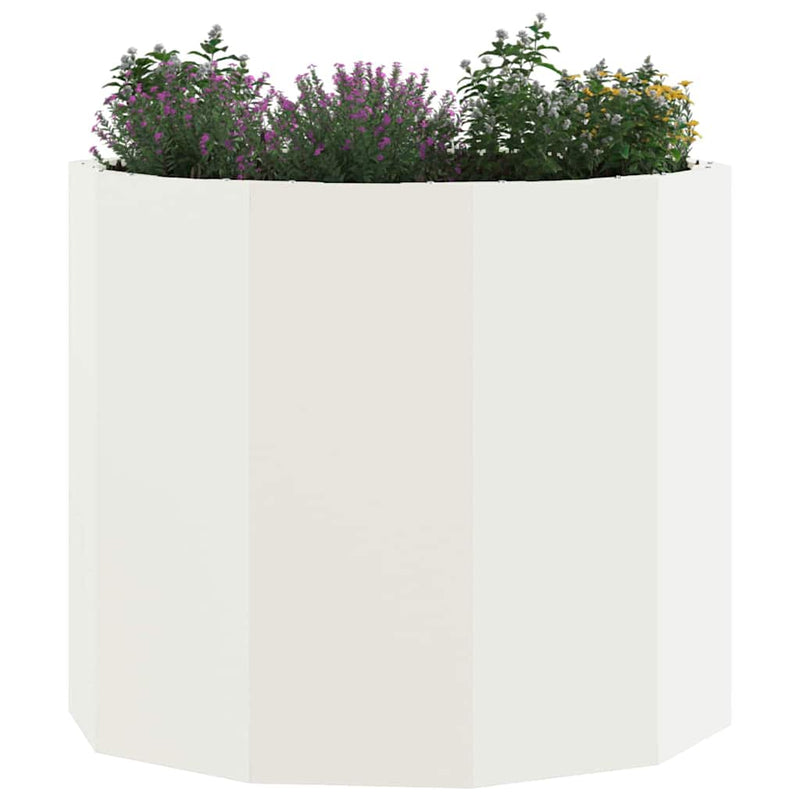 Afbeelding laden in galerijviewer, Vidaxl plantenbak wit 60 x 60 x 50 cm staal