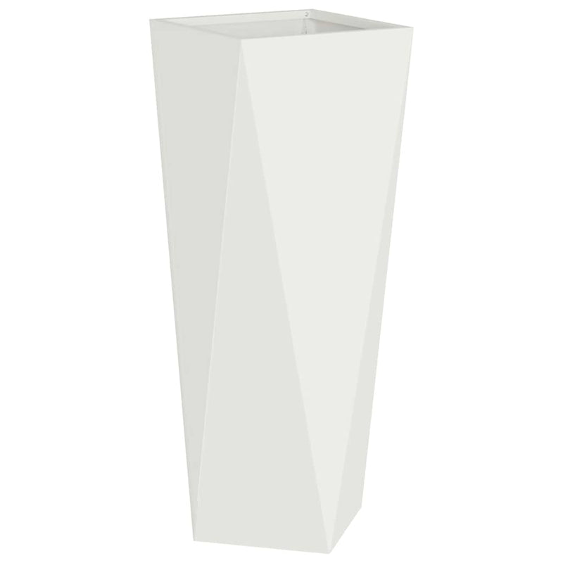 Afbeelding laden in galerijviewer, Vidaxl plantenbak wit 30 x 30 x 75 cm staal
