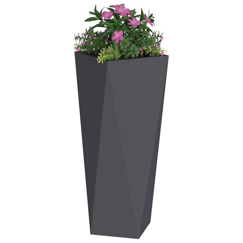 Afbeelding laden in galerijviewer, Vidaxl plantenbak antraciet 30 x 30 x 75 cm staal