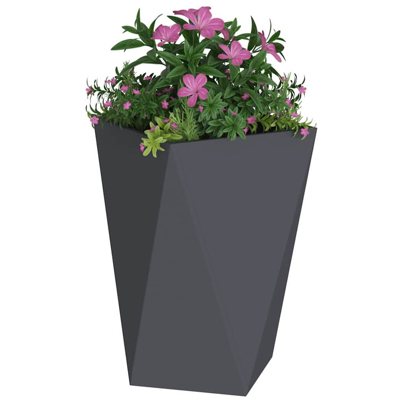 Afbeelding laden in galerijviewer, Vidaxl plantenbak 2 pcs antraciet 50 x 50 x 75 cm staal