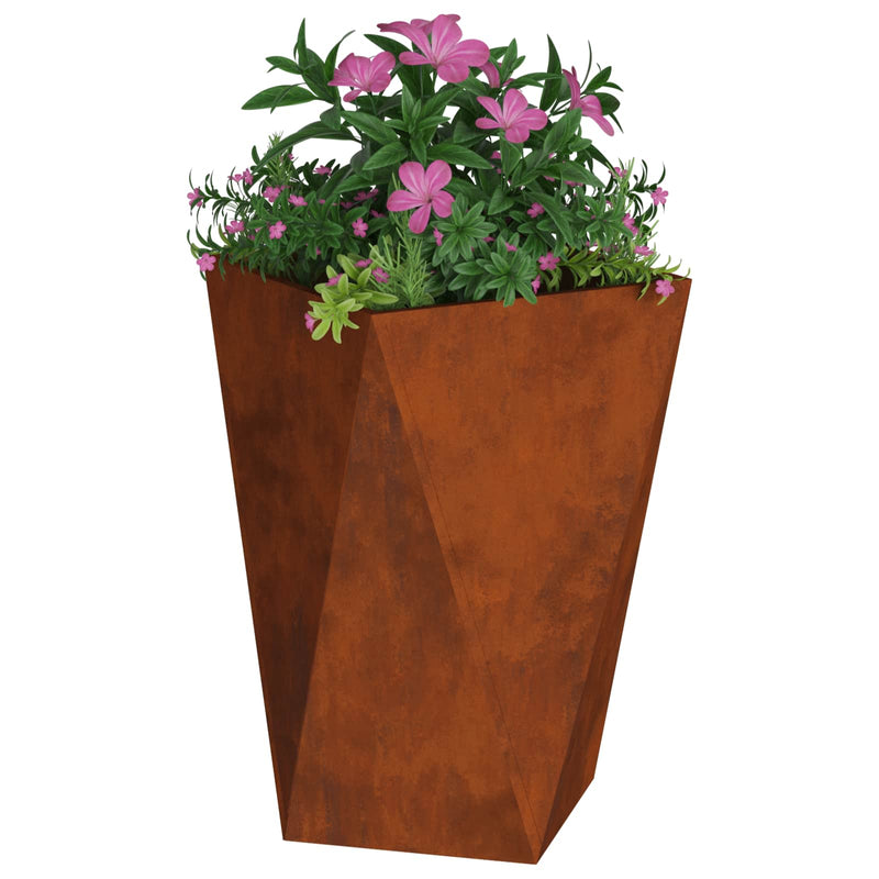 Afbeelding laden in galerijviewer, Vidaxl plantenbak roestig 50 x 50 x 75 cm cortenstaal