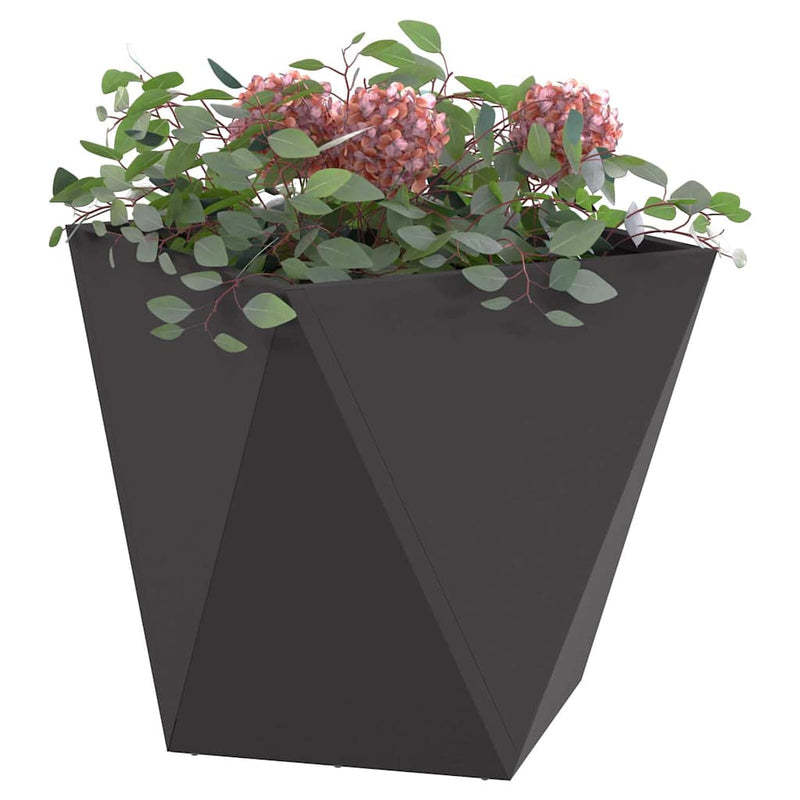 Afbeelding laden in galerijviewer, Vidaxl plantenbak zwart 50 x 50 x 50 cm staal