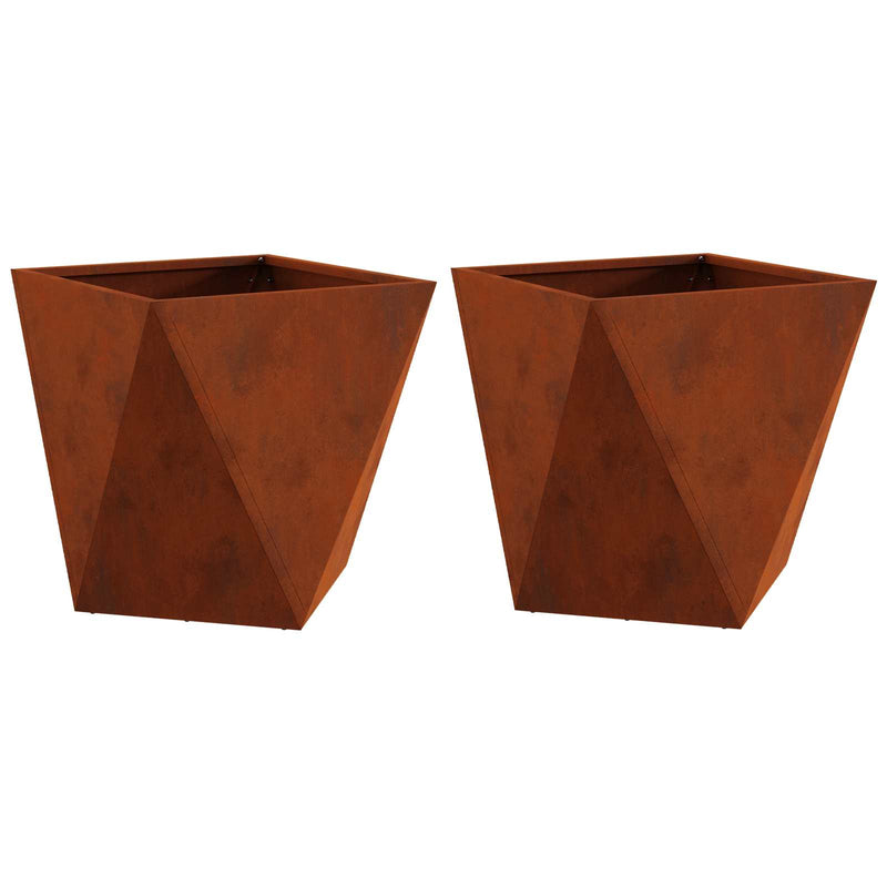 Afbeelding laden in galerijviewer, Vidaxl plantenbak 2 pcs roestig 50 x 50 x 50 cm cortenstaal