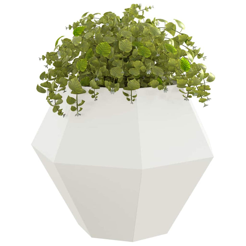 Afbeelding laden in galerijviewer, Vidaxl plantenbak wit 100 x 100 x 80 cm staal