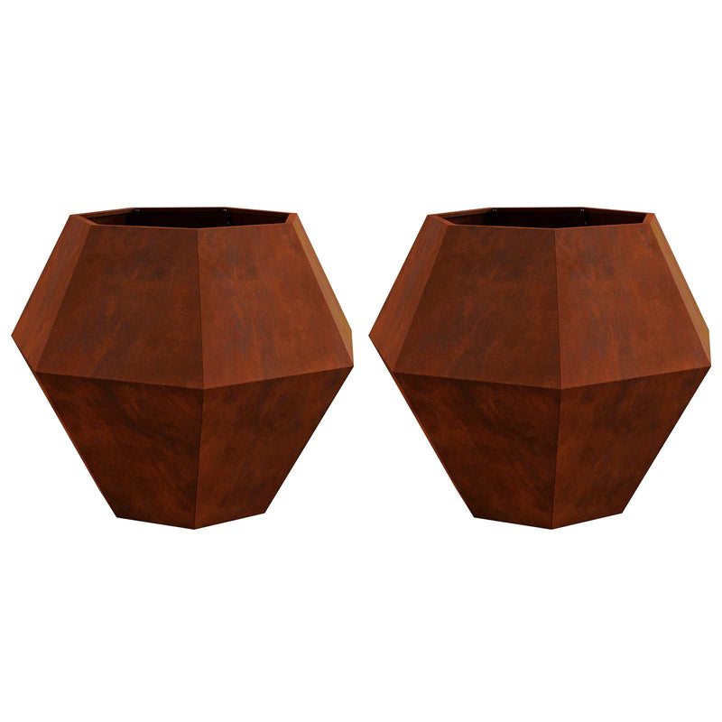 Afbeelding laden in galerijviewer, Vidaxl plantenbak 2 pcs roestig 100 x 100 x 80 cm cortenstaal