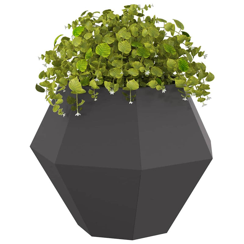 Afbeelding laden in galerijviewer, Vidaxl plantenbak zwart 75 x 75 x 60 cm staal
