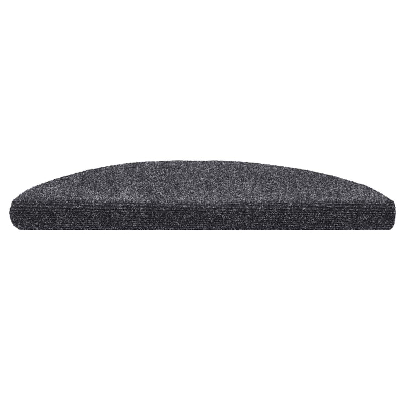 Afbeelding laden in galerijviewer, Vidaxl trapmatten zelfklevend 20 stuks 56x17x3 cm donkergrijs halfrond