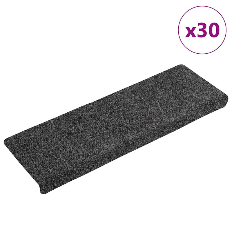 Afbeelding laden in galerijviewer, Vidaxl trapmatten zelfklevend 30 stuks 65x21x4 cm grijs rechthoekige rand