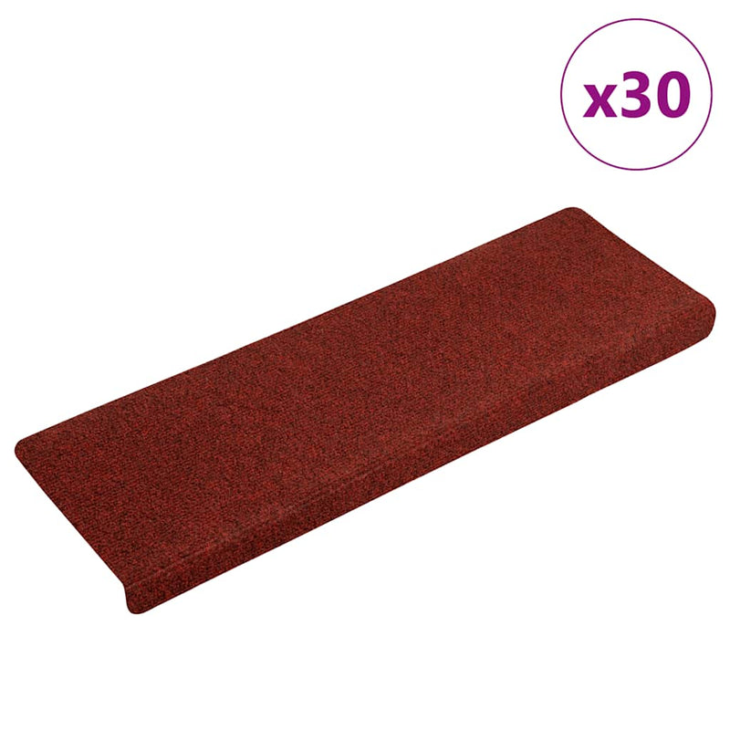 ギャラリービューアに画像をロードする, Vidaxl trapmatten zelfklevend 30 stuks 65x21x4 cm bordeaux rood rechthoekige rand
