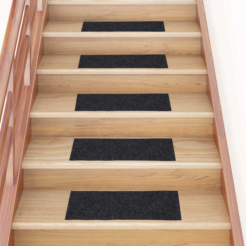 Afbeelding laden in galerijviewer, Vidaxl trapmatten zelfklevend 30 stuks 60x25 cm grijs rechthoekig