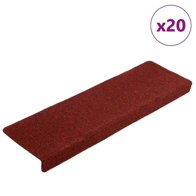 ギャラリービューアに画像をロードする, Vidaxl trapmatten zelfklevend 20 stuks 65x21x4 cm bordeaux rood rechthoekige rand