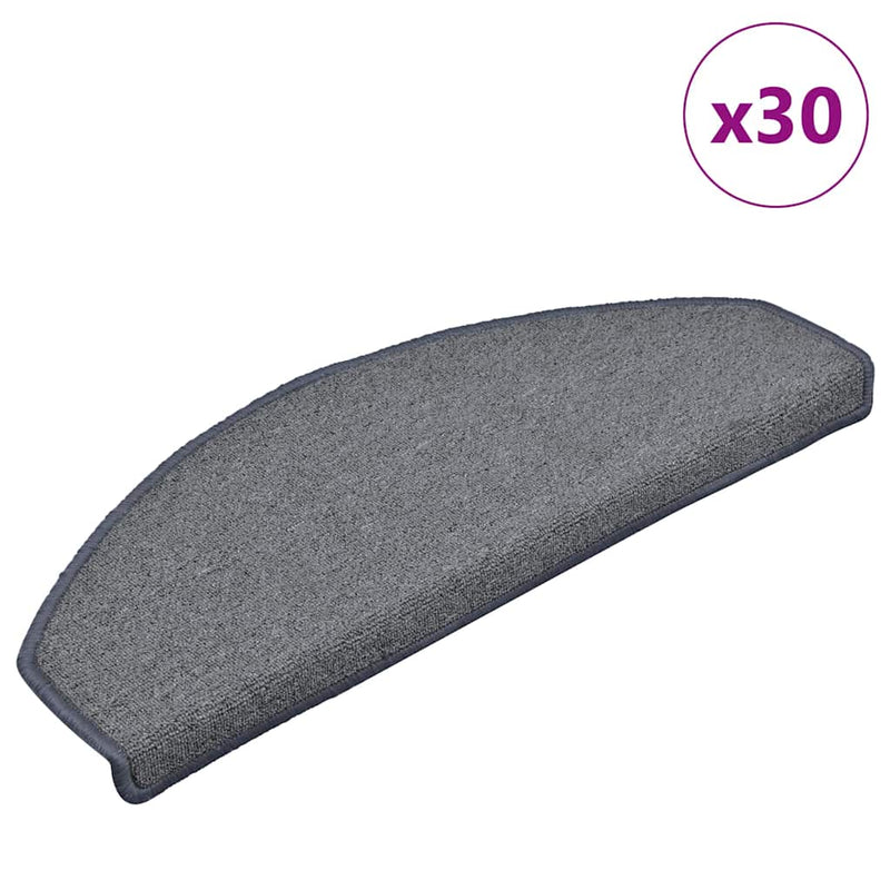 ギャラリービューアに画像をロードする, Vidaxl trapmatten 30 st 65x24x4 cm lichtgrijs en blauw halfrond groot