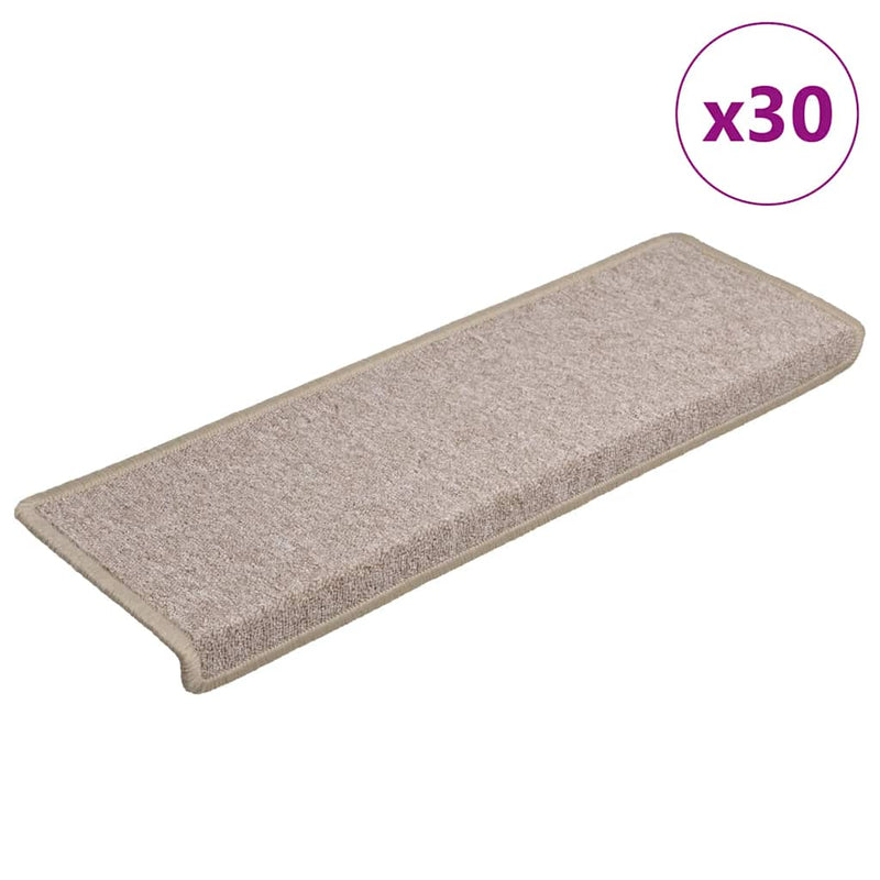 Afbeelding laden in galerijviewer, Vidaxl trapmatten 30 st 65x21x4 cm taupe rechthoekige rand