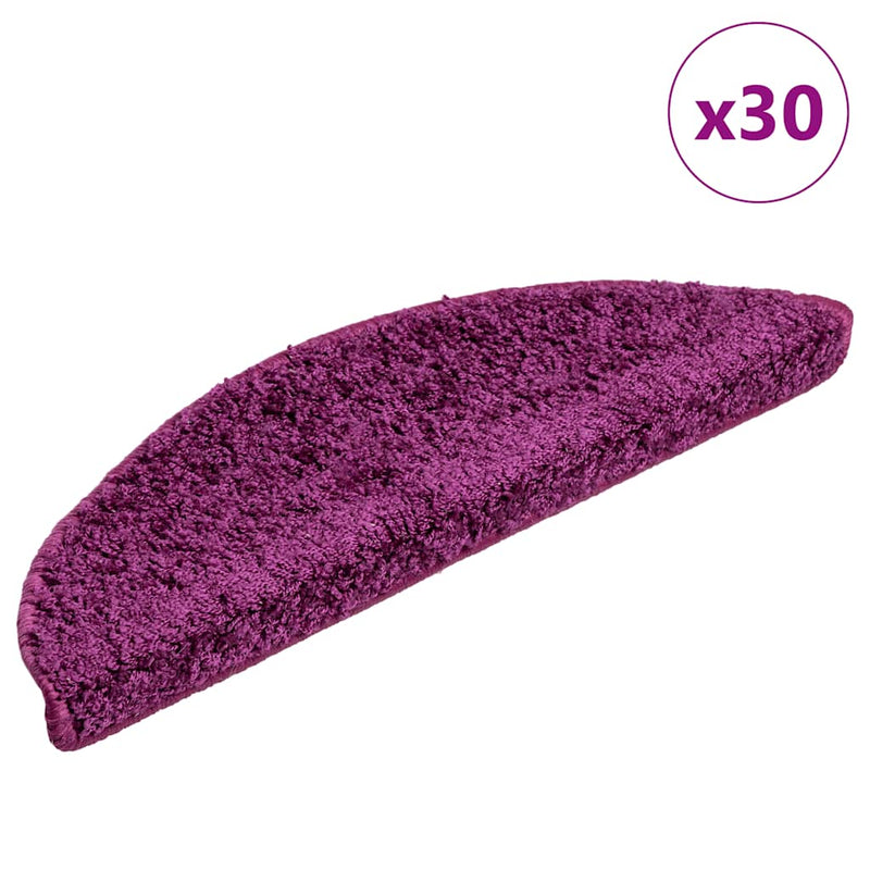 Afbeelding laden in galerijviewer, Vidaxl trapmatten 30 st 56x17x3 cm violet halfrond