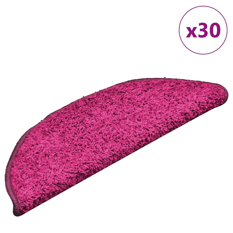 Afbeelding laden in galerijviewer, Vidaxl trapmatten 30 st 56x17x3 cm roze halfrond