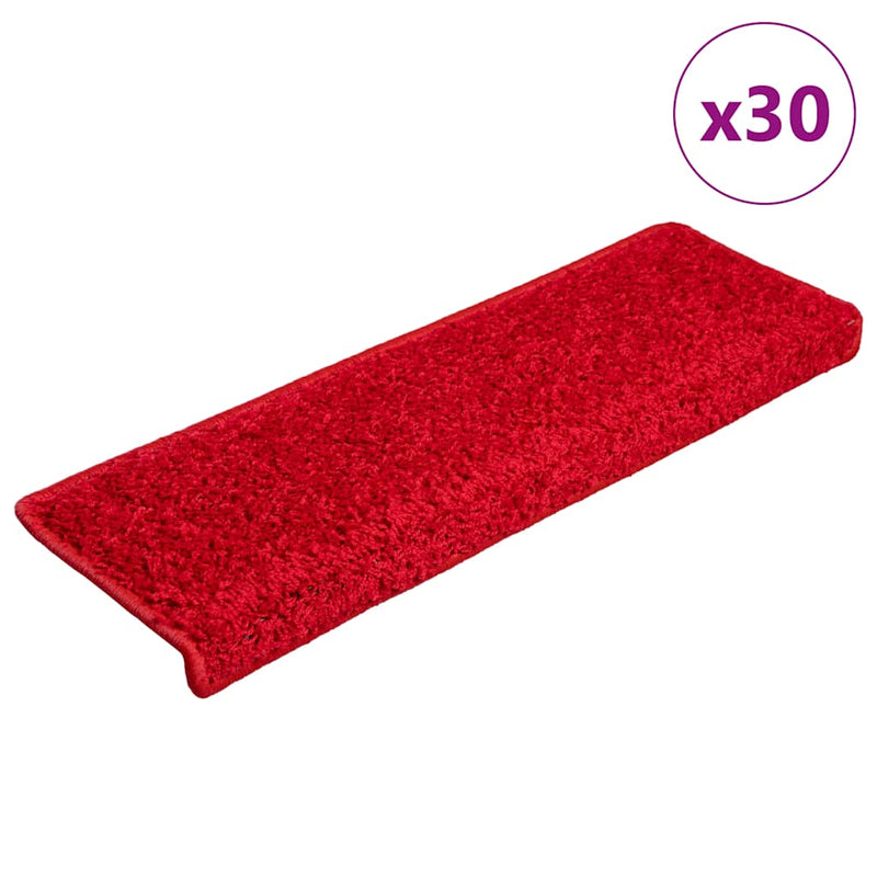 Afbeelding laden in galerijviewer, Vidaxl trapmatten 30 st 65x21x4 cm rood rechthoekige rand