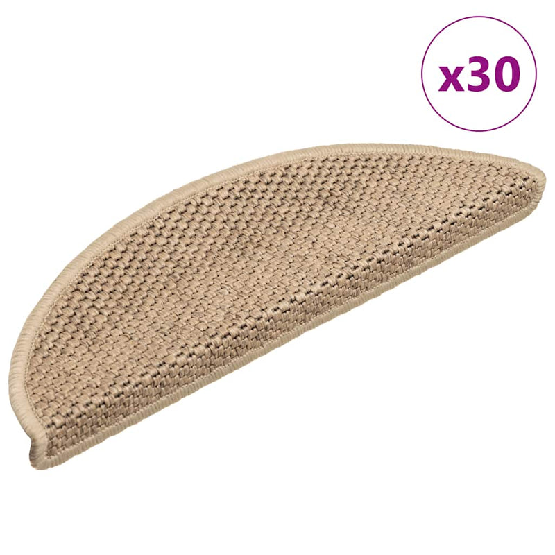 Chargez l'image dans la visionneuse de la galerie, Vidaxl trapmatten zelfklevend sisal-look 30 st 56x17x3 cm zand