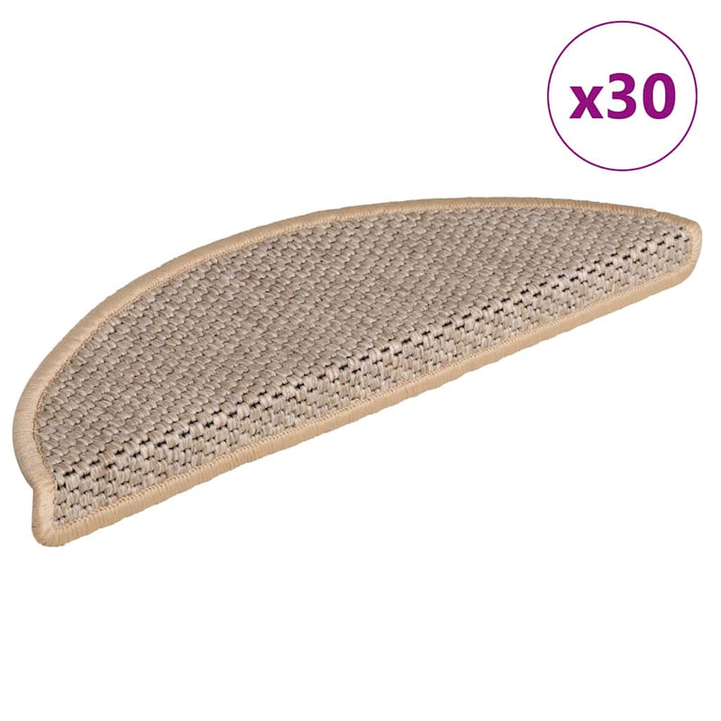 ギャラリービューアに画像をロードする, Vidaxl trapmatten zelfklevend sisal-look 30 st 56x17x3 cm lichtbeige