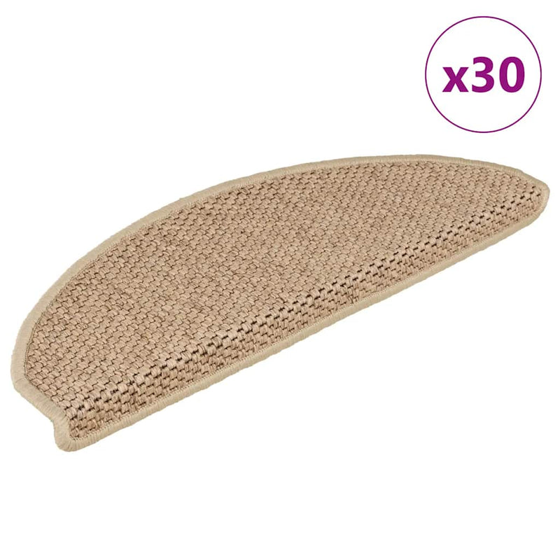 ギャラリービューアに画像をロードする, Vidaxl trapmatten zelfklevend sisal-look 30 st 65x21x4 cm zand
