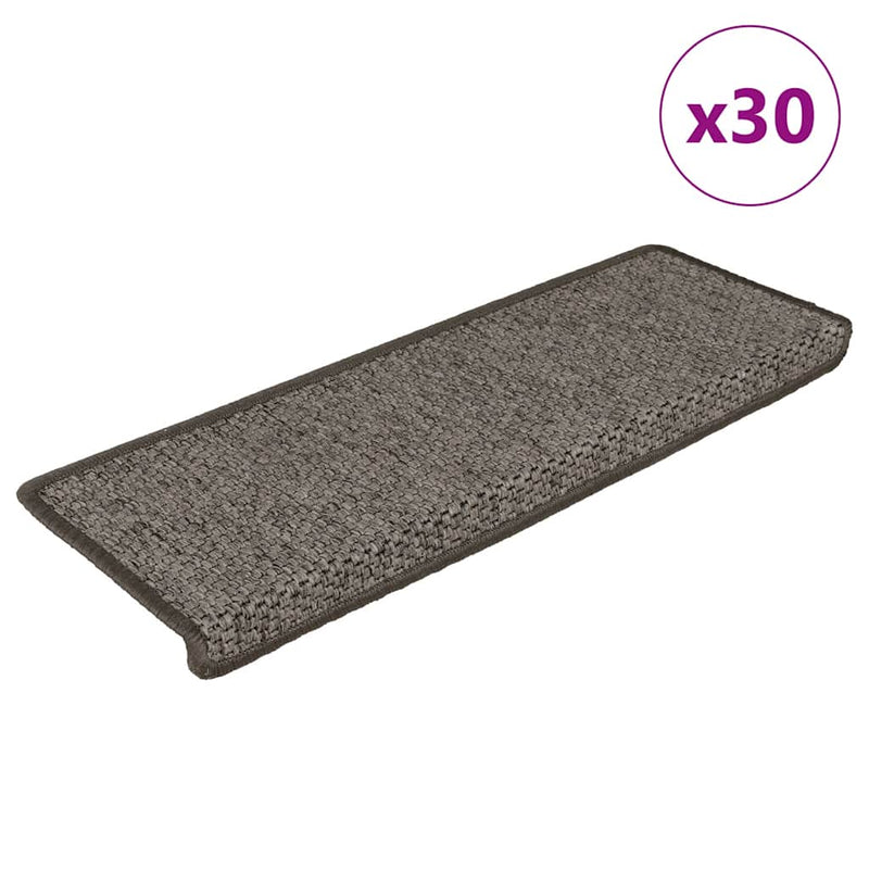 Chargez l'image dans la visionneuse de la galerie, Vidaxl trapmatten zelfklevend sisal-look 30 st 65x21x4 cm grijs beige