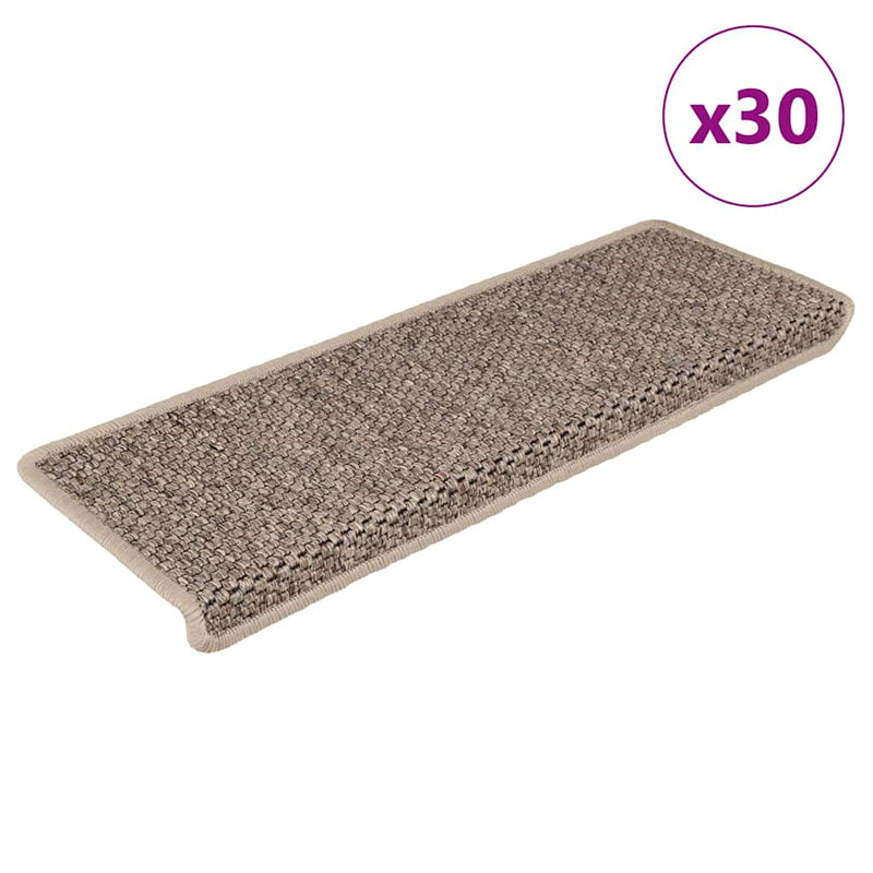ギャラリービューアに画像をロードする, Vidaxl trapmatten zelfklevend 30 st sisal-look 65x21x4 cm donkerbeige