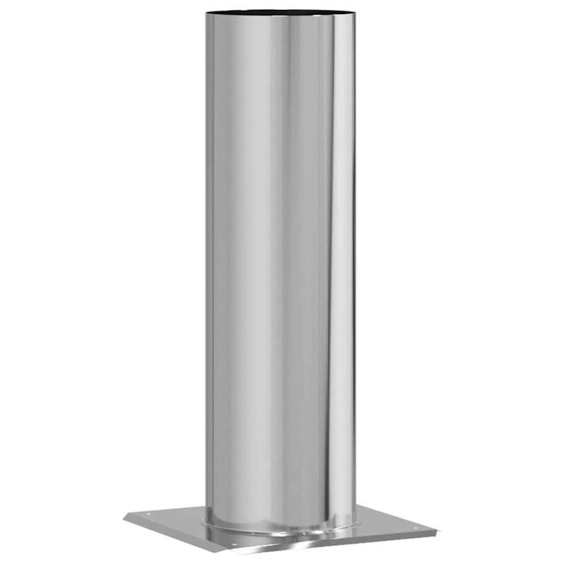 Afbeelding laden in galerijviewer, Vidaxl schouwkop verlenging zilver 26 x 26 x 50 cm roestvrij staal
