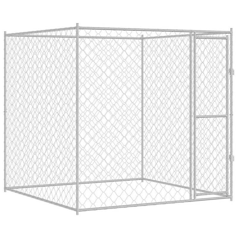 Afbeelding laden in galerijviewer, Vidaxl hondenbench zilver 200 x 200 x 200 cm gegalvaniseerd staal