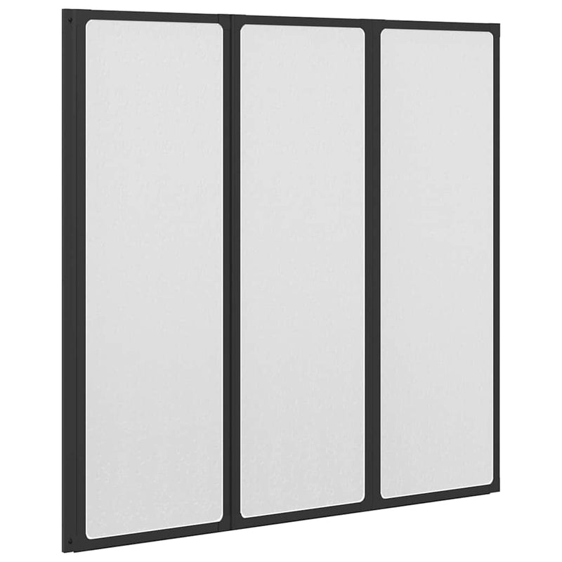 Afbeelding laden in galerijviewer, Vidaxl douchescherm zwart 120 x 2 x 117 cm aluminium