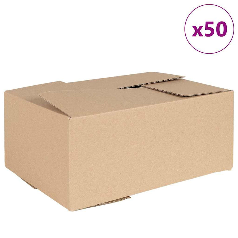 Afbeelding laden in galerijviewer, Vidaxl vouwdoos met opslag 50 pcs naturel 35 x 24 x 15 cm karton