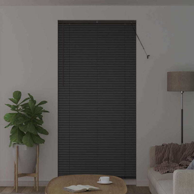 ギャラリービューアに画像をロードする, Vidaxl venetiaanse jaloezieën zwart 220 x 105 cm aluminium