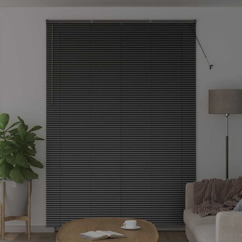 Afbeelding laden in galerijviewer, Vidaxl venetiaanse jaloezieën zwart 220 x 155 cm aluminium
