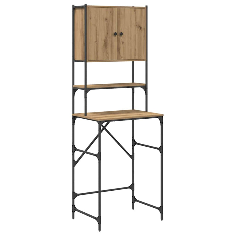 Afbeelding laden in galerijviewer, Vidaxl wasmachinekast artisan eiken 68 x 48,5 x 194 cm bewerkt hout