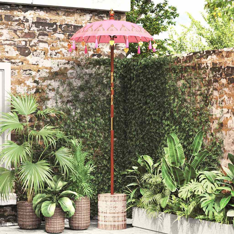 Chargez l'image dans la visionneuse de la galerie, Vidaxl balinese parasol met basis roze 95 x 95 x 260 cm