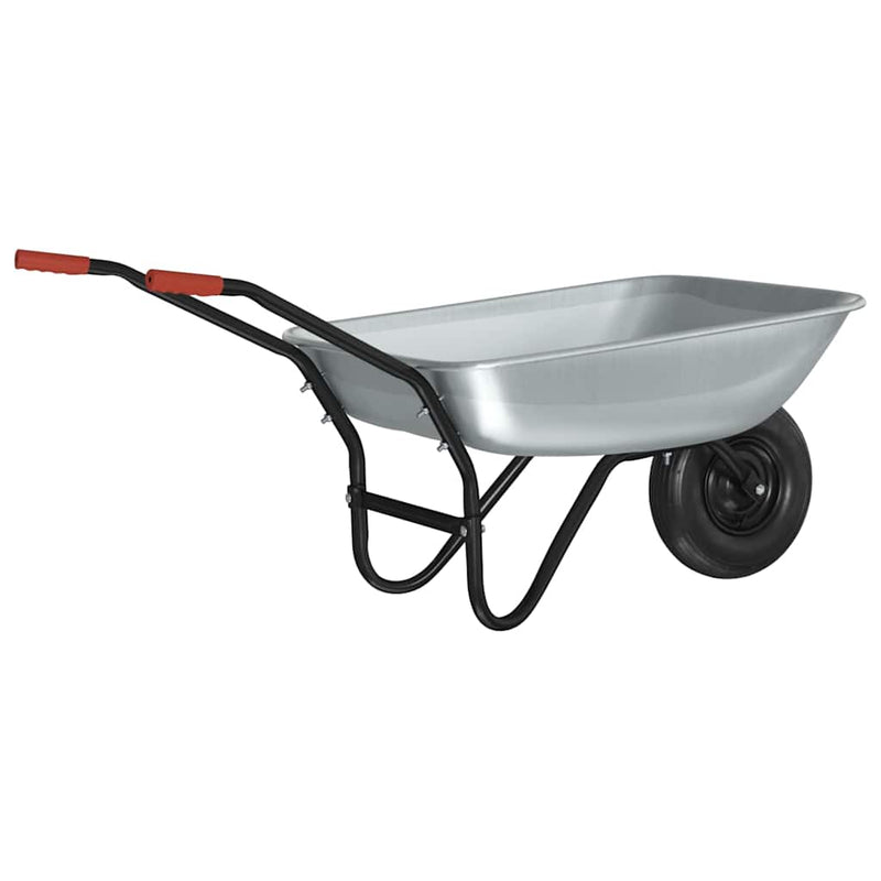 Afbeelding laden in galerijviewer, Vidaxl kruiwagen zilver en zwart 133 x 62,5 x 58 cm staal