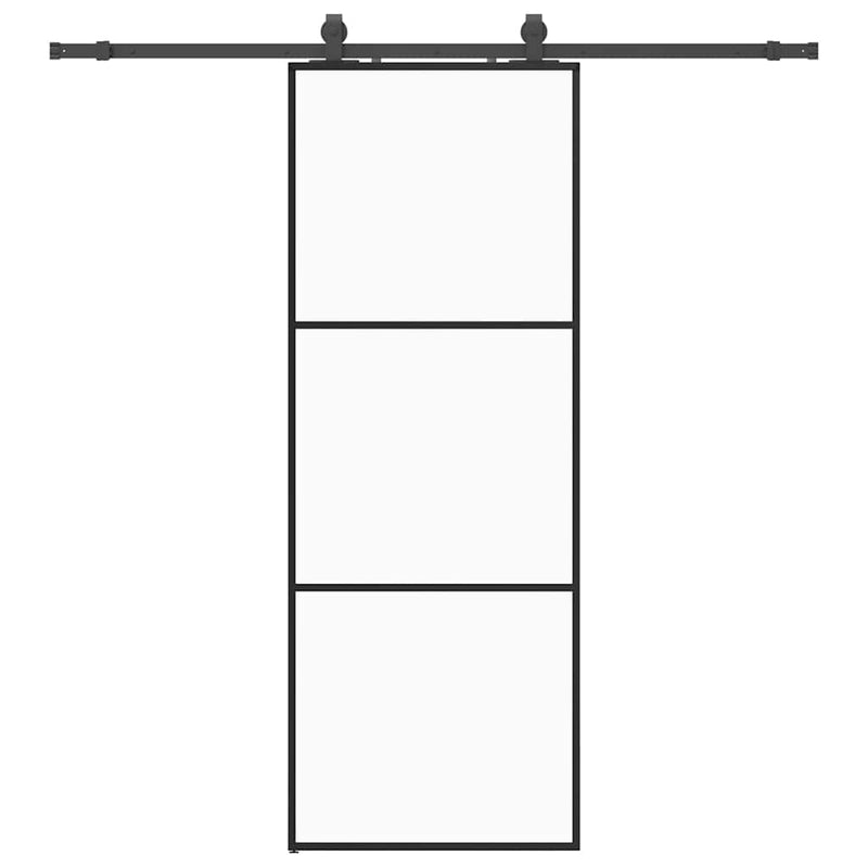 ギャラリービューアに画像をロードする, Vidaxl schuifdeur met beslagset 76x205 cm esg glas zwart