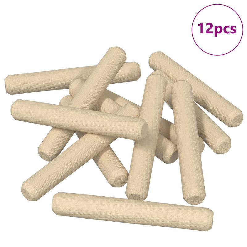 Chargez l'image dans la visionneuse de la galerie, Vidaxl houten dowels 12 pcs bruin ø8 x 50 mm massief hout