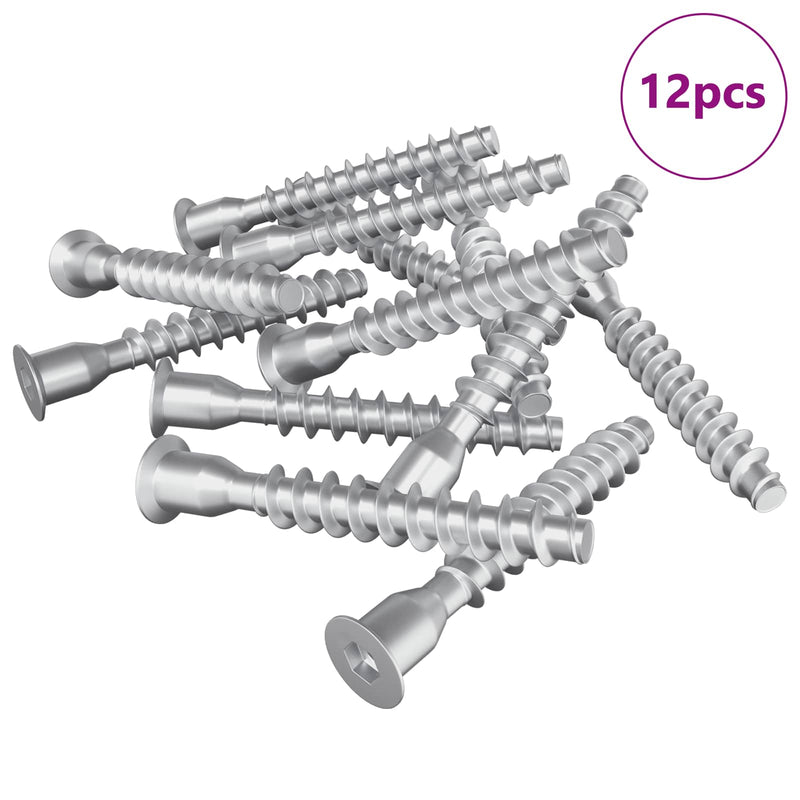 Chargez l'image dans la visionneuse de la galerie, Vidaxl bevestigingsschroeven 12 pcs zilver ø7 x 50 mm metaal
