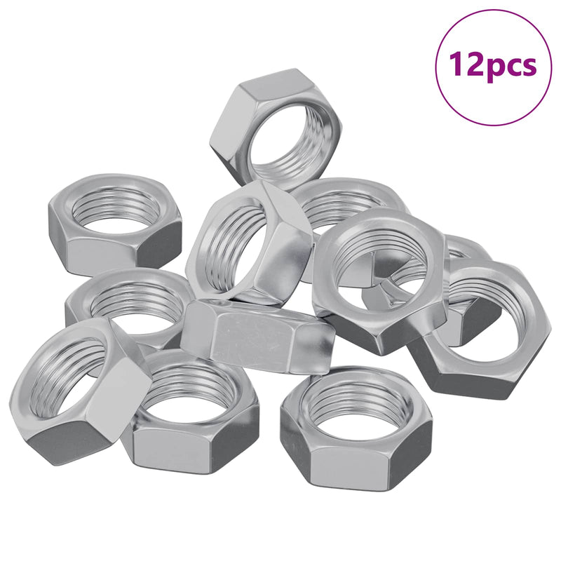 Chargez l'image dans la visionneuse de la galerie, Vidaxl zeshoekige moeren 12 pcs zilver m6 ijzer
