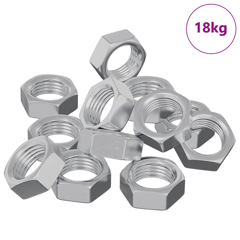 Afbeelding laden in galerijviewer, Vidaxl zeshoekige moeren 23377 pcs zilver ijzer
