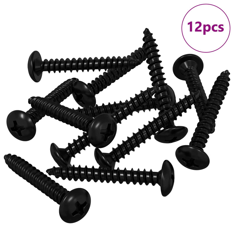 Afbeelding laden in galerijviewer, Vidaxl tapnagel 12 pcs zwart m4 x 28 mm staal