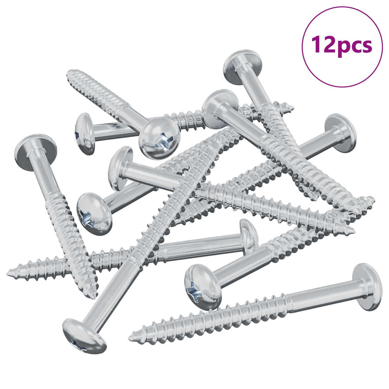 Afbeelding laden in galerijviewer, Vidaxl houten schroef 12 pcs zilver 9,8 x 53 mm staal