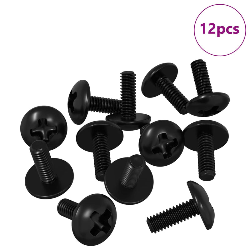 Afbeelding laden in galerijviewer, Vidaxl sleeve schroeven 12 pcs zwart m4 x 10 mm ijzer