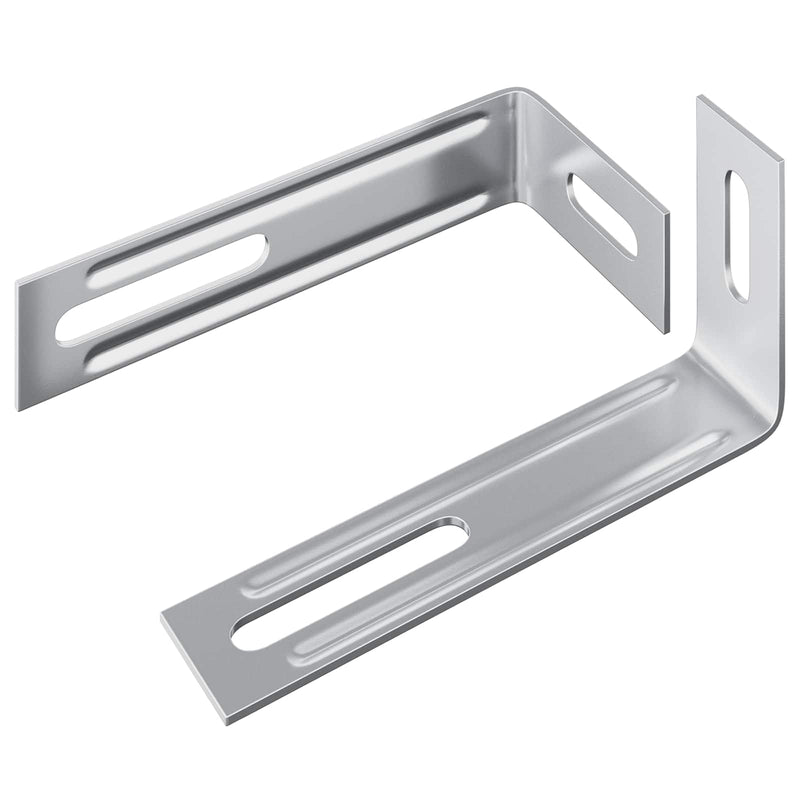 ギャラリービューアに画像をロードする, Vidaxl anti tip beugel effen 2 pcs zilver 74,5 x 15 x 32 mm ijzer